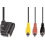 Video kaabliadapter e+p VC 119 1,5 m SCART (21-kontaktiline) 3 × RCA Must