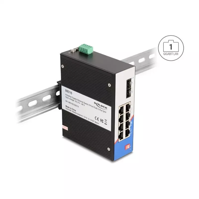 Haldamata kommutaator DeLOCK 88016 Gigabit Ethernet 8 porti 1 Gbit/s