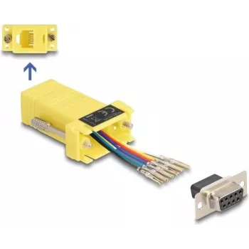 DeLOCK D-Sub 9 kontaktiga emane RJ12 emasele komplekt kollane