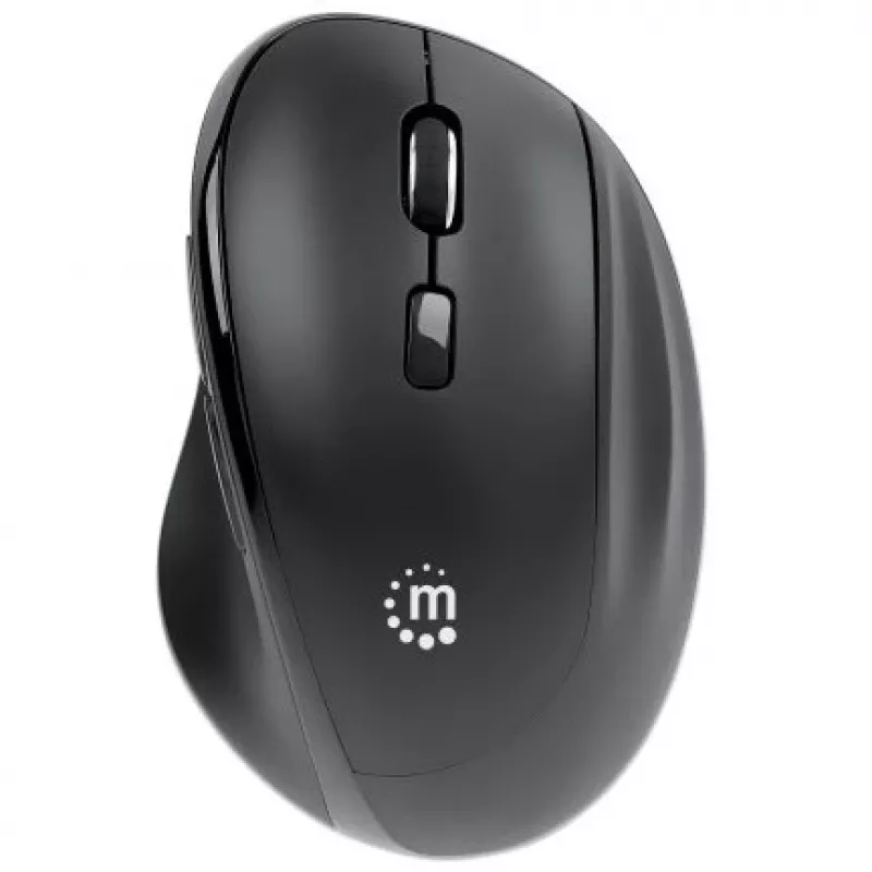 Manhattan Ergonomic Wireless hiir, paremakäeline, reguleeritav 800/1200/1600dpi, 2.4Ghz (kuni 10m), kuus nuppu kerimisrattaga, kombineeritud USB-A ja USB-C vastuvõtja, must, AA aku (kaasas), kolmeaastane garantii