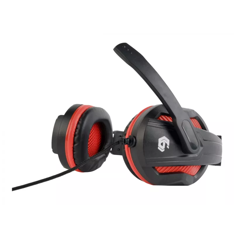 Juhtmega mänguri peakomplekt GEMBIRD GHS-03 — 20–20000 Hz, 2 m kaabel, 250 g, must/punane