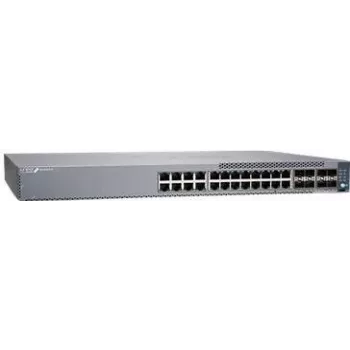 Juniper EX4100-F 24-port 10/100/1000BaseT PoE+, 4x 10G SFP+ üleslingiporti, 4x 10G SFP+ virnastusporti (optika müüakse eraldi) standardtarkvaraga. TAA nõuetele vastav. (EX4100-F-24P)