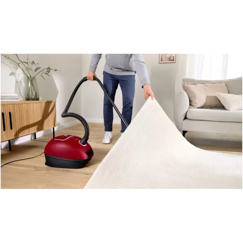 Tolmuimeja Bosch BGB 41RD3H — 600 W, 4 L tolmukott, HEPA filter, 11 m tööraadius, teleskooptoru, punane