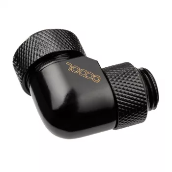Alphacool Eiszapfen 13 mm HardTube keermega keeratav G1/4 - nurga all surveliitmik vedelikjahutussüsteemile - sügavmust