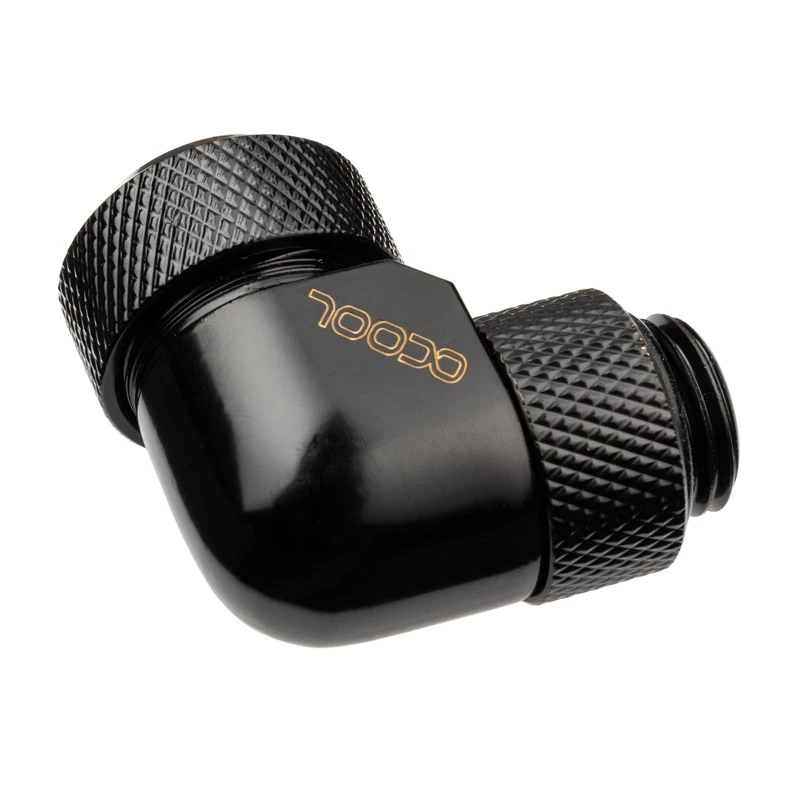 Alphacool Eiszapfen 13 mm HardTube keermega keeratav G1/4 - nurga all surveliitmik vedelikjahutussüsteemile - sügavmust