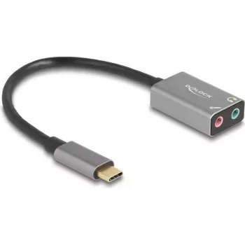 Väline USB-helikaart DELOCK 67071 — 16-bitine, 48 kHz, 3,5 mm kõrvaklapid, alumiiniumkorpus, 0,15 m kaabel