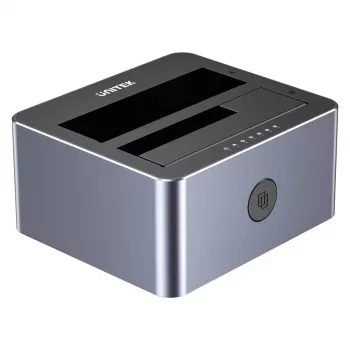 Dokkimisjaam Unitek 51642 2,5-tollistele/3,5-tollistele SATA-seadmetele, USB-C 10 Gbit/s, 2 pesa, alumiiniumist