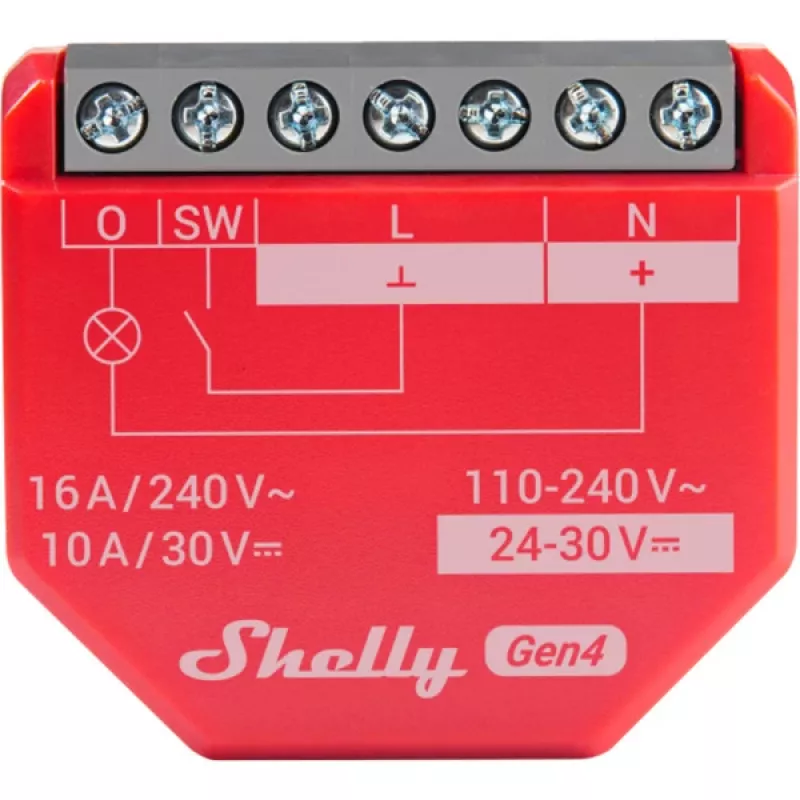 Shelly · Flush-Mount · 1PM Gen4 2-Pack · Relee · max 16A · 1 kanal · Mõõtmisfunktsioon · (Shelly_1PM_Gen4_2er)