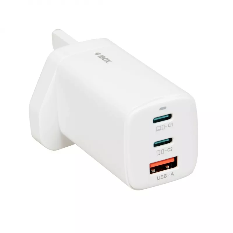 iBOX C-65 Valge, GaN 65W universaalne laadija UK pistikuga