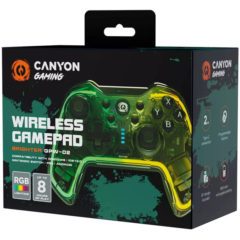 CANYON mängupult Brighter GPW-02 BT+Dongle juhtmevaba kristall
