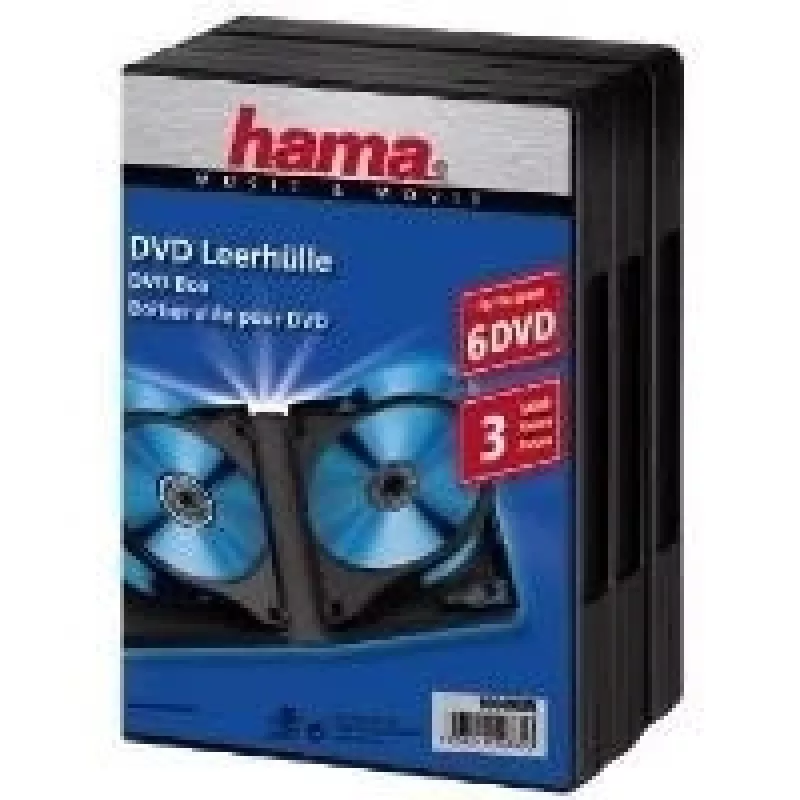 Hama DVD-karp 6, must, 3 tk pakendis 6 plaadile