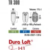 magamiskott TR 300 (tumepunane/hall)