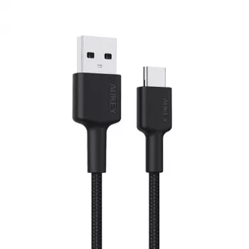 USB-A–USB-C kaabel AUKEY CB-CD30 0,9 m – must, punutud, USB PD 3.0, 0,48 Gbit/s