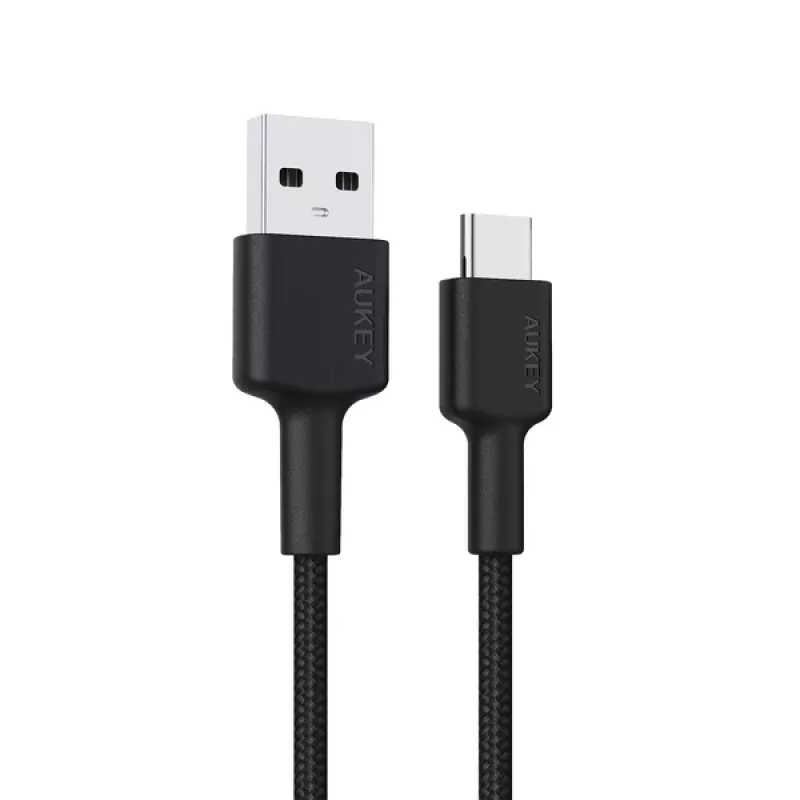USB-A–USB-C kaabel AUKEY CB-CD30 0,9 m – must, punutud, USB PD 3.0, 0,48 Gbit/s