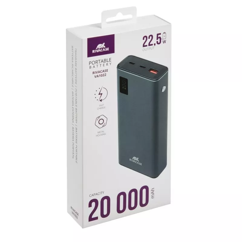 Akupank Rivacase VA1022 20000 mAh USB kaasaskantav laadija