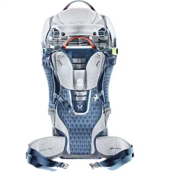 Beebikandja seljakott DEUTER Kid Comfort Active — sinine, polüamiid, kuni 22 kg, päikesevari, jalatus, VariQuick, Lite Air
