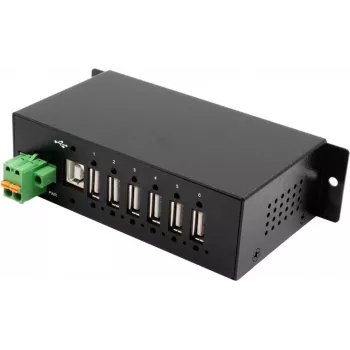 EXSYS EX-1596HMVS 6 pordiga USB 2.0 metallist jaotur 15KV ESD liigpingekaitsega (Din-liist)