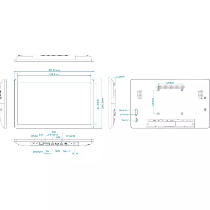 Tablet ALLNET Rocket 140-B-LTE 14 tolli LTE Android 12 RK3588