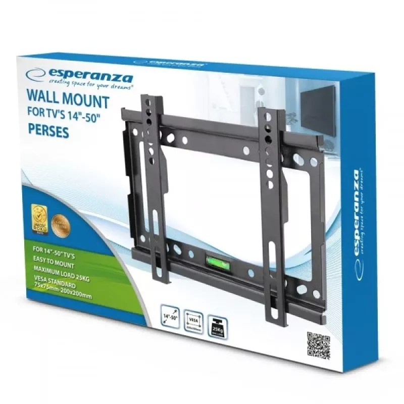 TV seinakinnitus Esperanza PERSES 35,6–127 cm (14-tolline–50-tolline) ekraanidele, VESA 75x75–200x200, max 25 kg, must