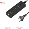 CANYON laadija H-10 PD 20W QC 3.0 18W 2USB-A 2USB-C Laua must