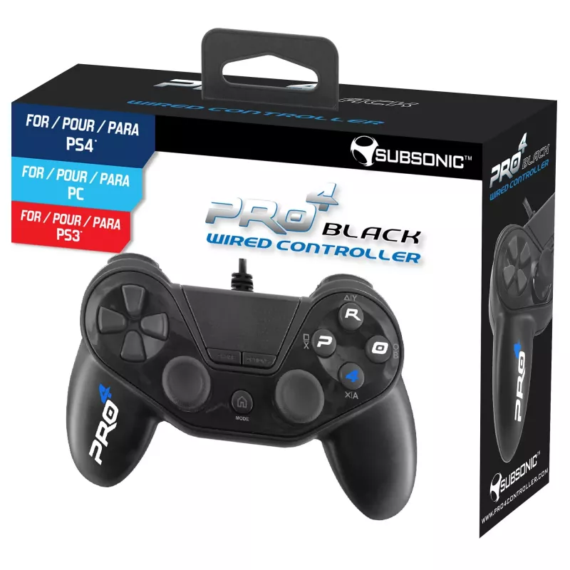 Juhtmega mängukontroller SUBSONIC SA5417 PS4-le, must