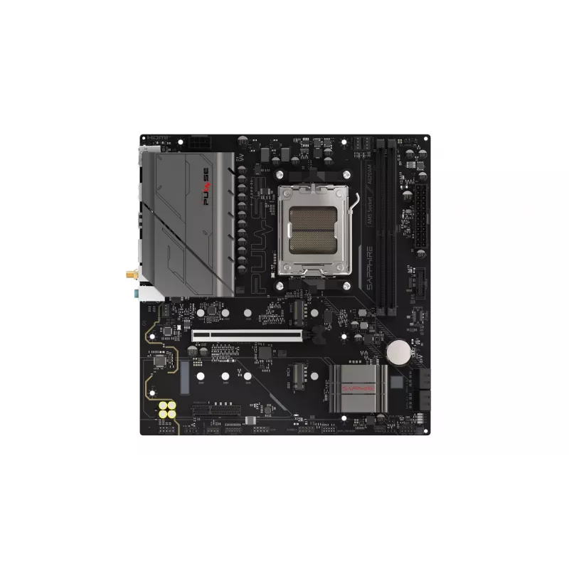 Emaplaat Sapphire PULSE A620AM (microATX) pesa AM5, AMD A620A, DDR5, 2x DIMM, 64 GB, 2x M.2, Gigabit LAN