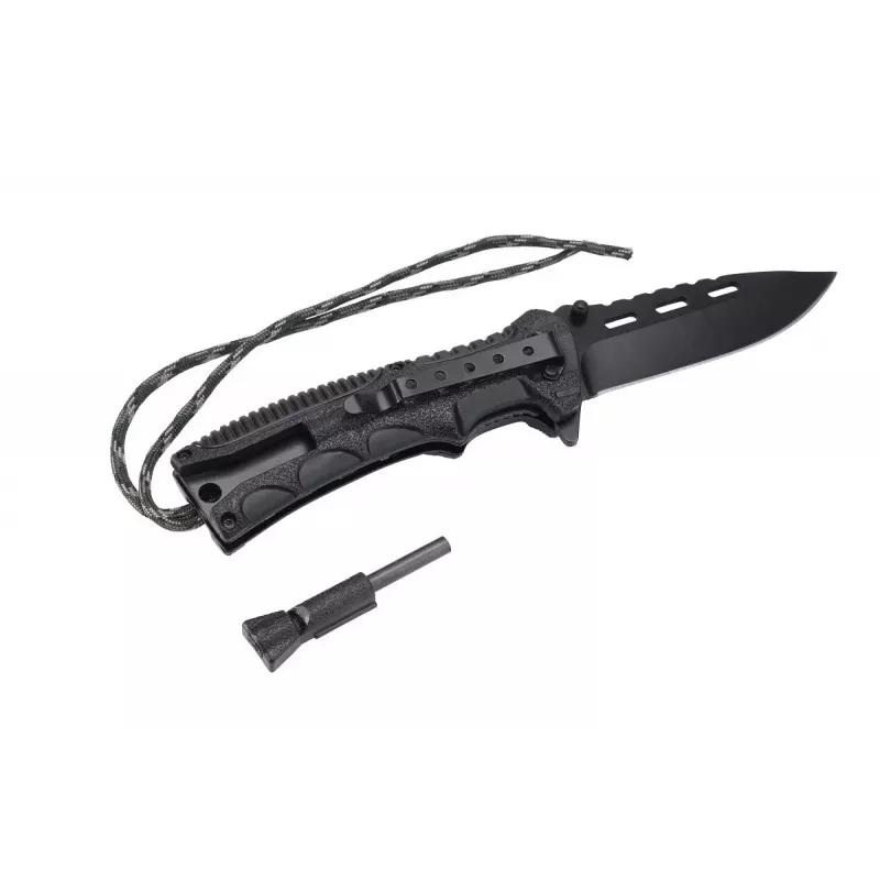 Ellujäämisnuga AZYMUT Survival Fire Starter — fikseeritud teraga matkanuga integreeritud tulesüütajaga