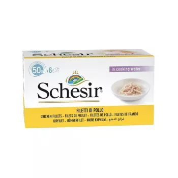 SCHESIR Kanafileed puljongis - märg kassitoit - 6x50g