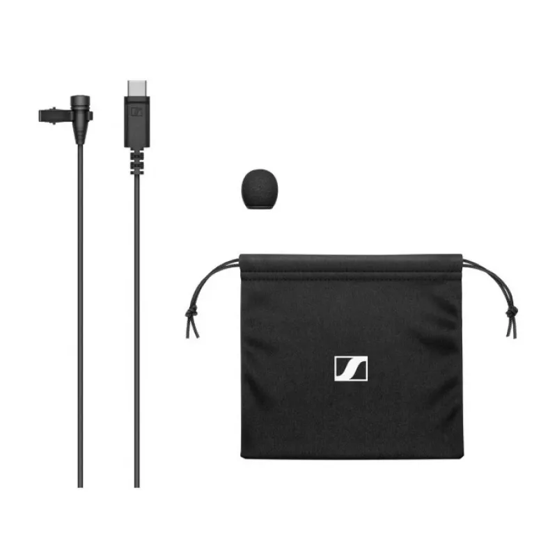 Lavalier mikrofon Sennheiser XS LAV USB-C, omnidirectional kondensaator, USB-C juhtmega, 2 m kaabel, 16-bit, 70–18 kHz