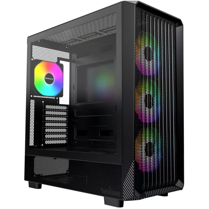 PC Case Montech X5 Midi Tower Must ATX 3x140mm Fans