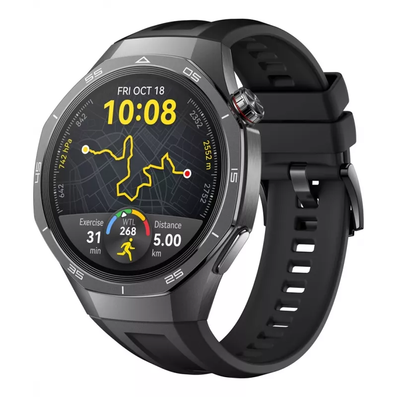 Nutikell HUAWEI WATCH GT5 Pro 46mm — 1,43 tolli AMOLED, GPS, 524 mAh, titaankorpus, must rihm