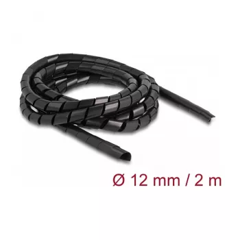 DeLOCK spiraalvoolik paindlik 2 m x 12 mm must polüetüleen