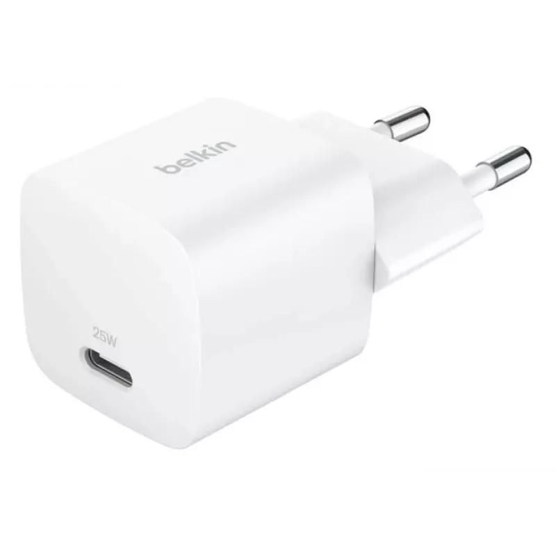 Laadija Belkin BoostCharge 25W USB-C PD (sise-AC) valge — kaasaskantavate mängukonsoolide, nutitelefonide, tahvelarvutite jaoks