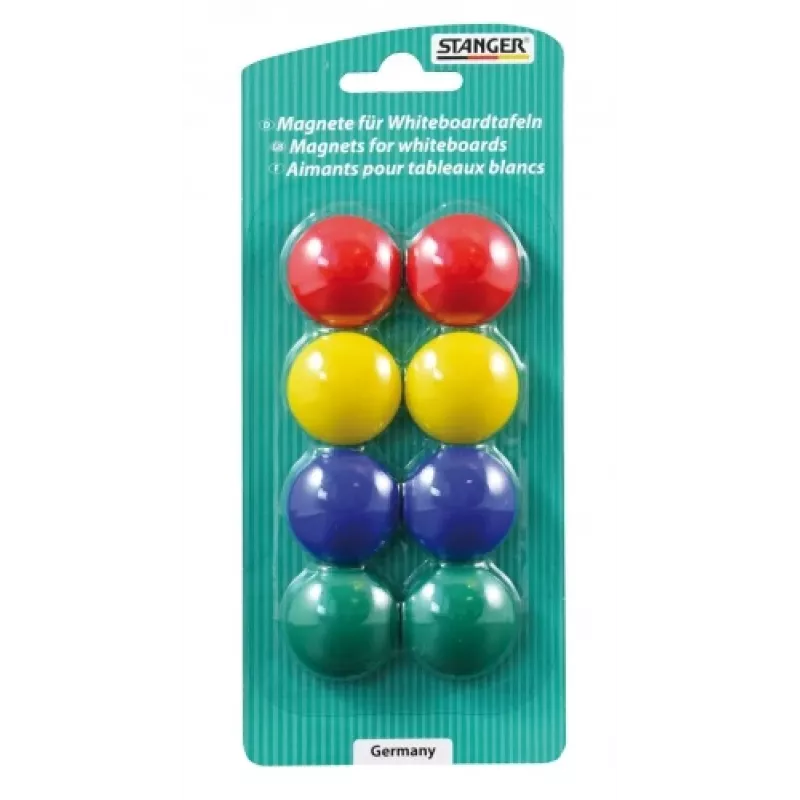 Tahvlimagnetid Stanger mudel 73002 komplekt 8 värvi, pakendis 8 ümmargust markerit