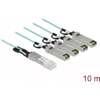 Aktiivne optiline kaabel QSFP+ kuni 4 x SFP+ 10 m DeLOCK 84073