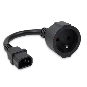Toiteadapter QOLTEC IEC 320 C14 Prantsuse pistikule, 0,15 m kaabel