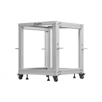 19-tolline avatud rack LANBERG 12U, reguleeritava sügavusega 600–1100 mm, hall