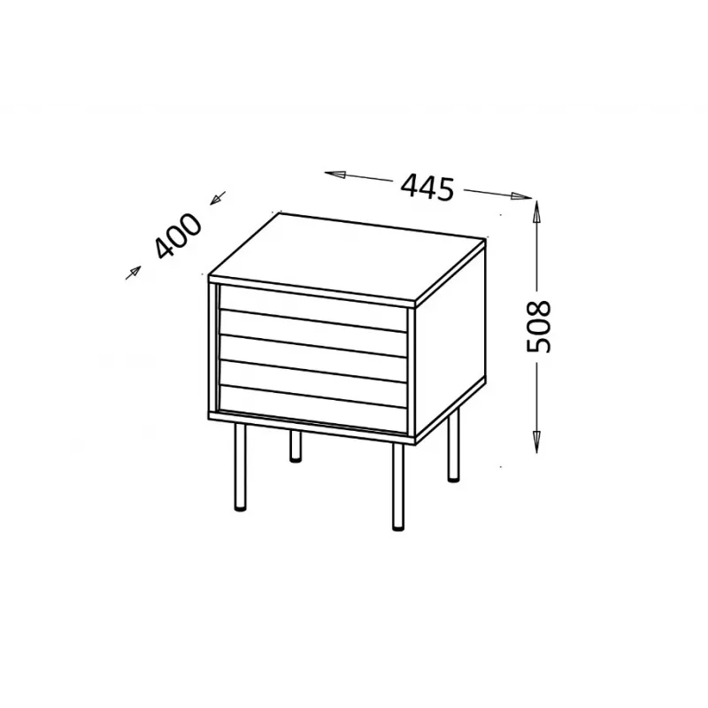 Cama Öökapp, 2 tk CORTINA 45x40x51 must