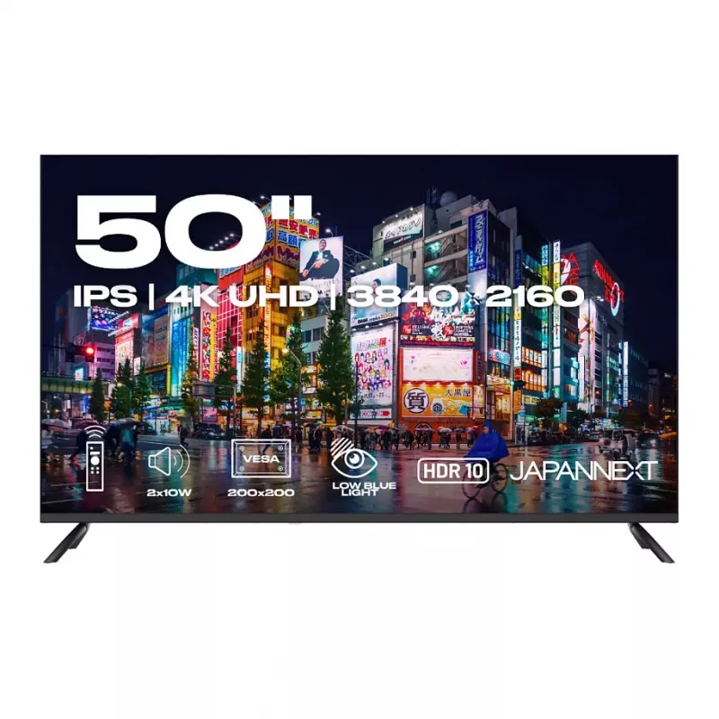 Monitor JAPANNEXT JN-IPS500UHD60F 127 cm (50 tolli) 16:9 IPS UHD, energiaklass E