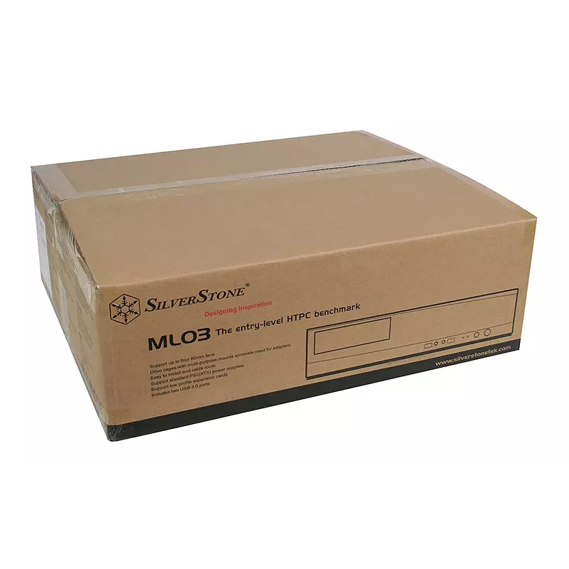 SilverStone MILO ML03 - Lauaarvuti - Mikro-ATX - ilma toiteplokita (ATX / PS/2) - Must - USB/Audio (SST-ML03B-R)