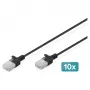 patch-kaabel CAT6 U-UTP õhuke 2 m must, DIGITUS 10 tk pakend
