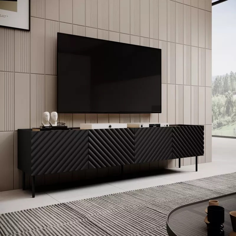 4D RTV-kapp ONDA 200x40x35-54 must (põrandale asetatav või seinale kinnitatav)