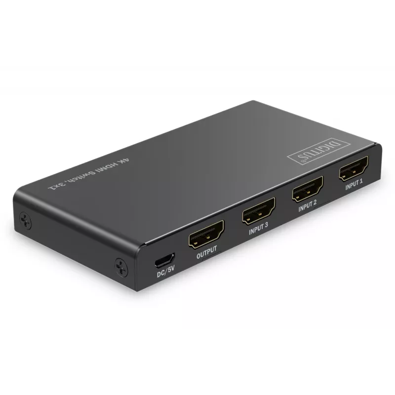 Digitus 4K HDMI Switch 3x1 Metal Must 18 Gbit/s