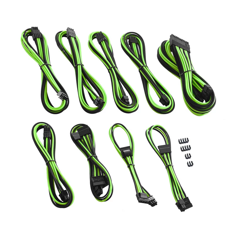 CableMod C-Seeria PRO ModMesh kaablikomplekt Corsair AXi/HXi/RM jaoks (kollane Label) - must/hele roheline