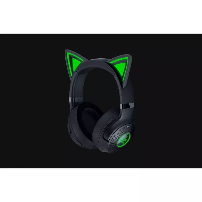 Peakomplekt Razer Kraken Kitty V2 BT — juhtmevaba Bluetooth, ümberkõrvaklapid, peapael, 20–20000 Hz, 325 g, must