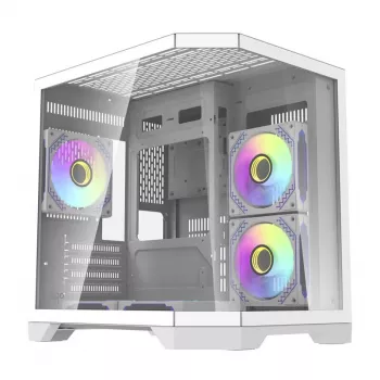 Darflash FT350 arvuti korpus + 5 aRGB ventilaatorit (valge)