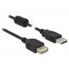 DELOCK pikenduskaabel USB 2.0 Type-A pistik > USB 2.0 Type-A pesa 0,5 m must