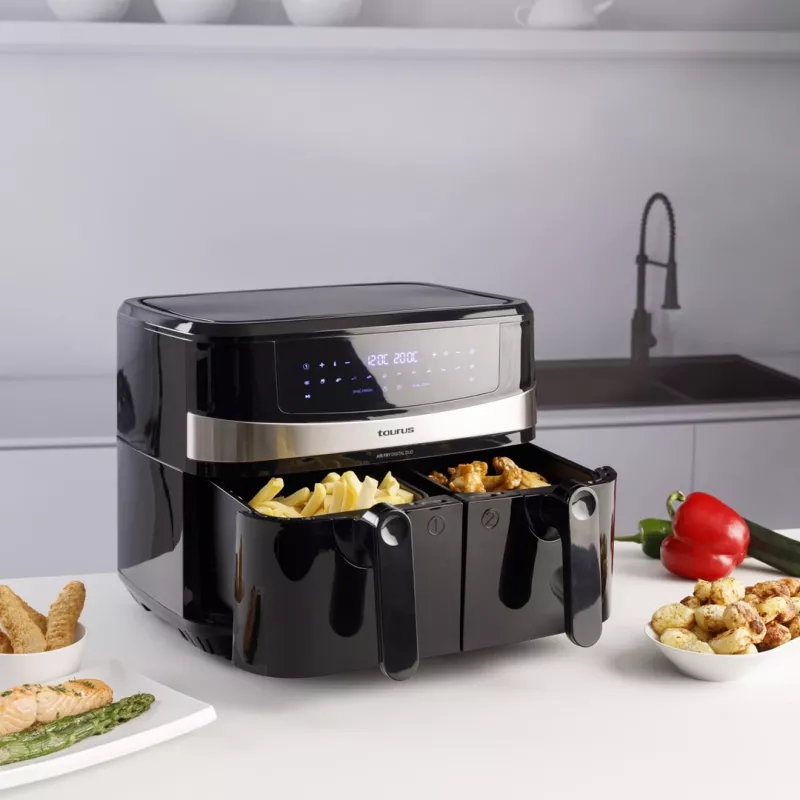 Taurus Air Fry Digital Duo Double 9 L 2200 W kuumaõhufritüür Must