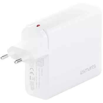 Siseruumide vahelduvvoolu kiirlaadija 4smarts 545200 — 200 W, 4× USB-C, 100–240 V, 1,5 m kaabel, valge