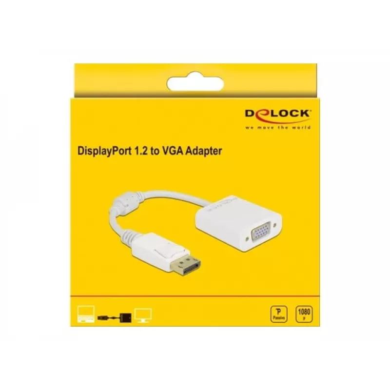Adapter DisplayPort 1.2 isane VGA emasele DeLOCK 61007